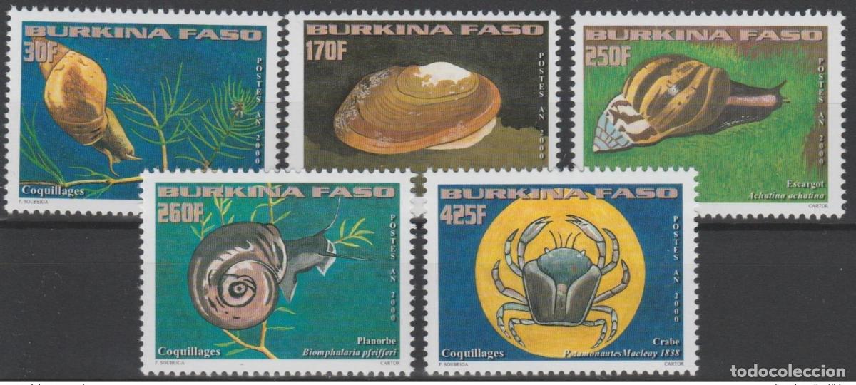 Sellos: Burkina Faso 2000 Mi. 1779-1783 Conchas Caracoles Fauna 5 val. **