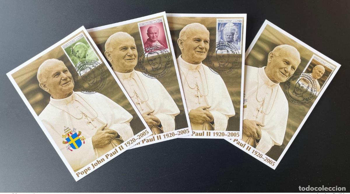 Sellos: Sierra Leona 2020 Mi.? Tarjeta m&aacute;xima: Papa Juan Pablo II