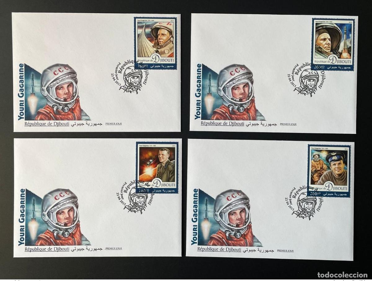 Sellos: Yibuti 2016 Mi. 1189 - 1193 FDC Primer d&iacute;a Youri Gagarine Space