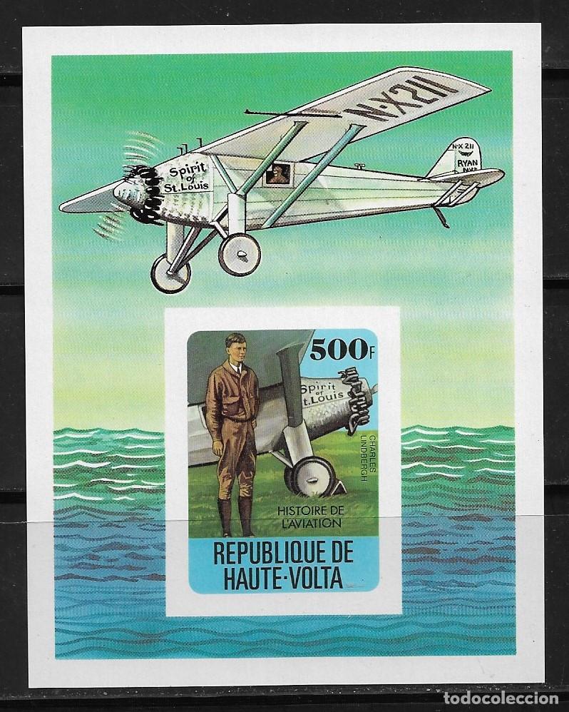 Sellos: ALTO VOLTA 1978, HOJA BLOQUE LUJO Mi 49 - SIN DENTAR - PIONEROS DE LA AVIACI&Oacute;N. MNH.