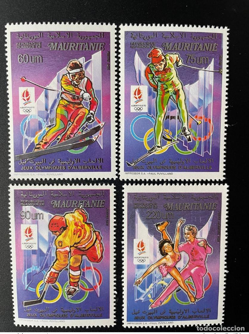 Timbres: Mauritania 1990 Mi. 982 985 I ERROR Juegos Ol&iacute;mpicos de Invierno 1992 Albertville