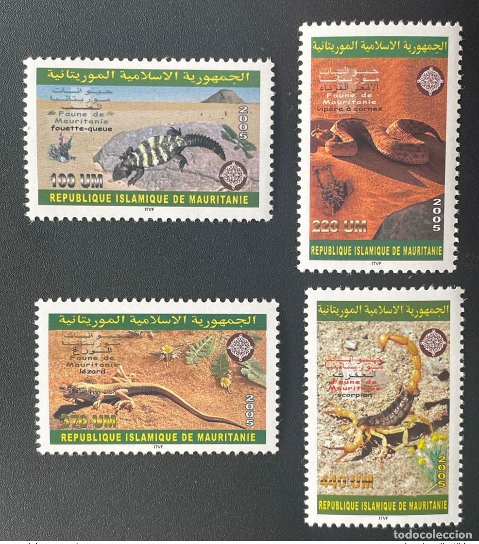Selos: Mauritania 2005 Mi. 1153 - 1156 Fauna Reptiles Reptiliano Escorpi&oacute;n Serpiente