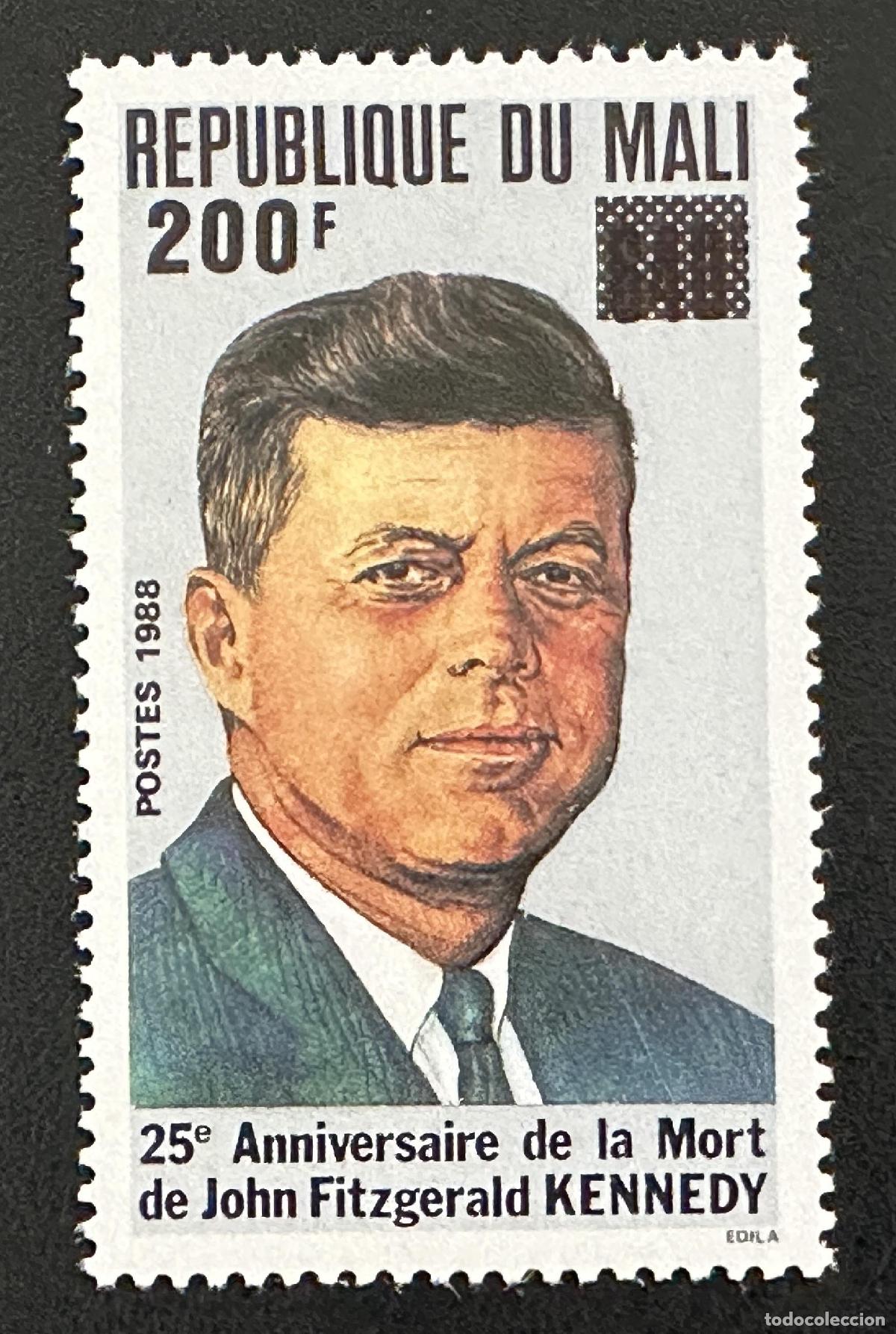 Sellos: Mali 1992 Mi. 1158 sobrecargado JFK Kennedy presidente aniversario