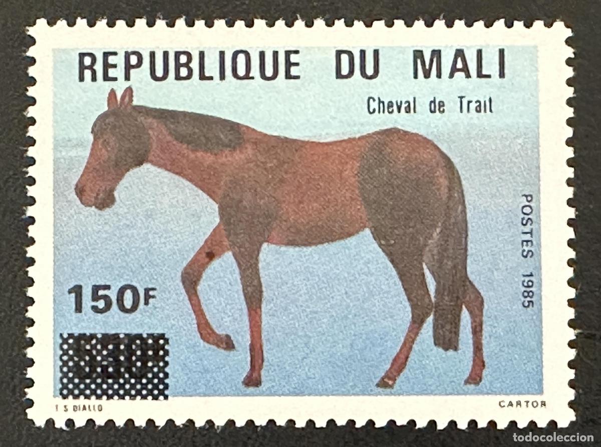 Sellos: Mali 1992 Mi. 1157 sobrecargado caballo de tiro fauna animales &eacute;quido