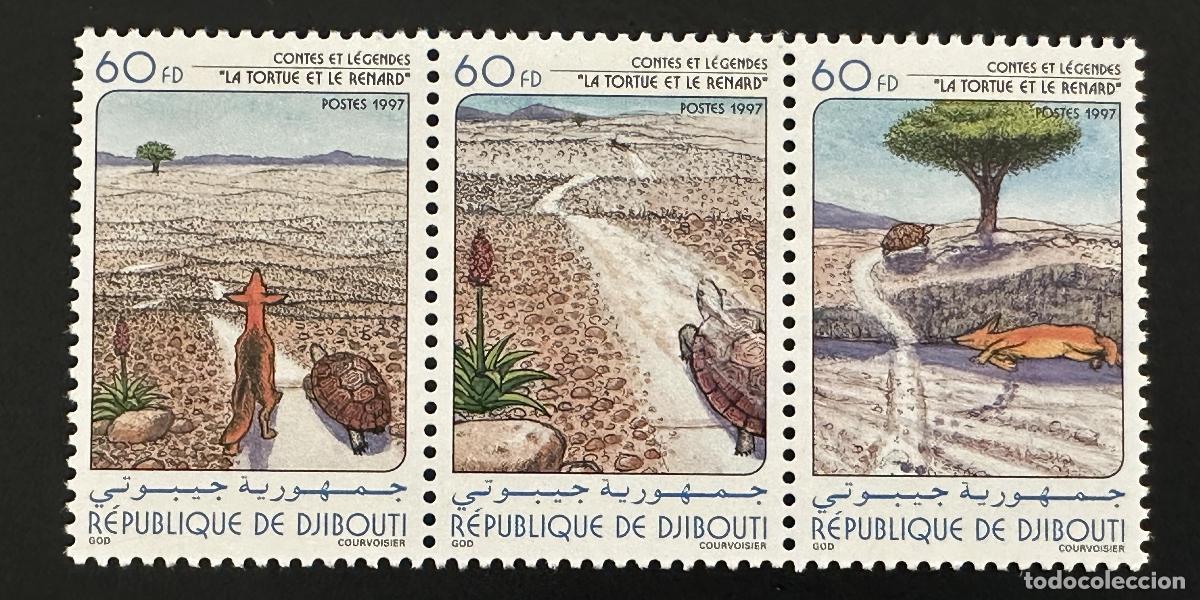 Sellos: Djibouti 1997 Mi. 629-631 Cuentos leyendas tortuga zorro fauna desierto
