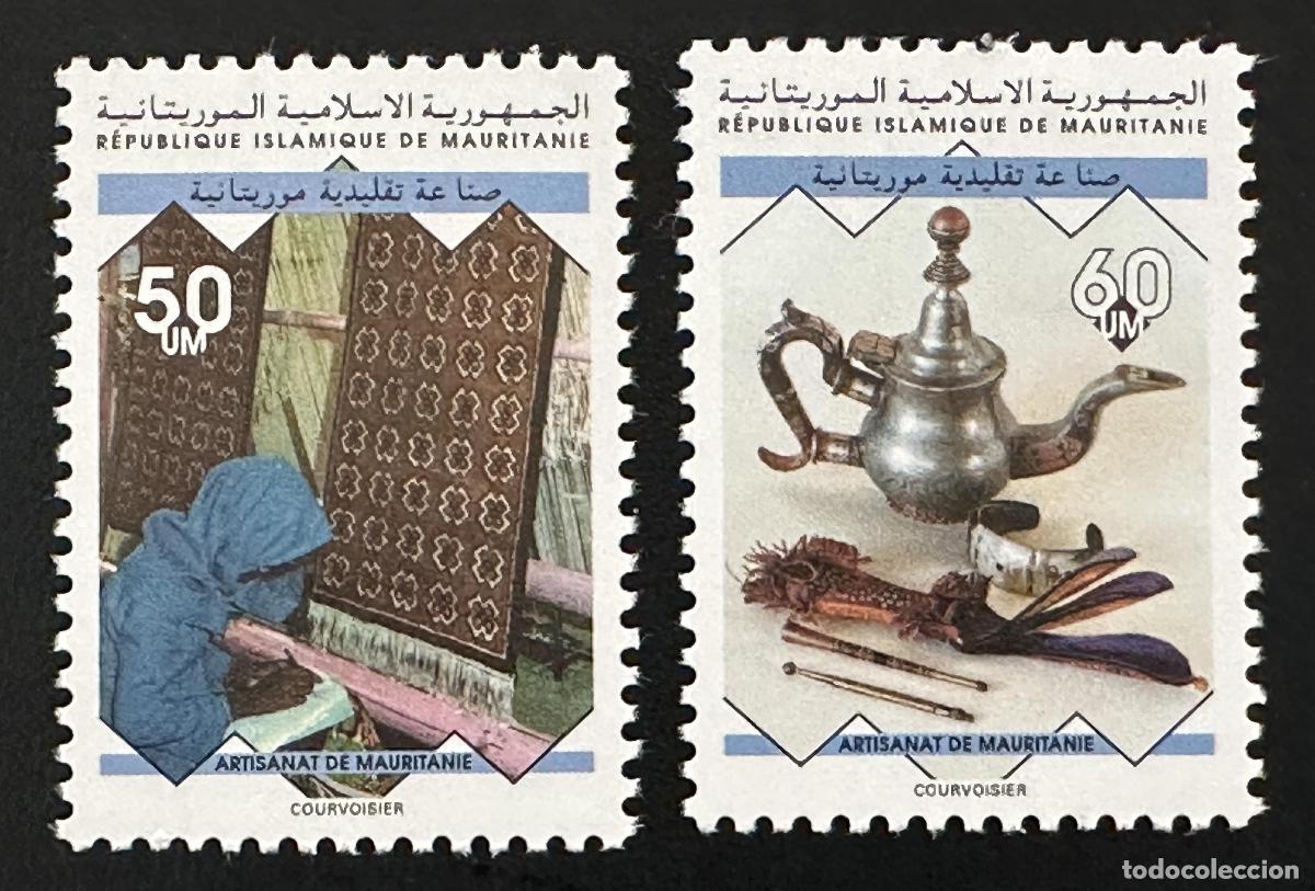 Sellos: Mauritania 1995 Mi. 1032-1033 Artesan&iacute;a tejido alfombras tetera plater&iacute;a