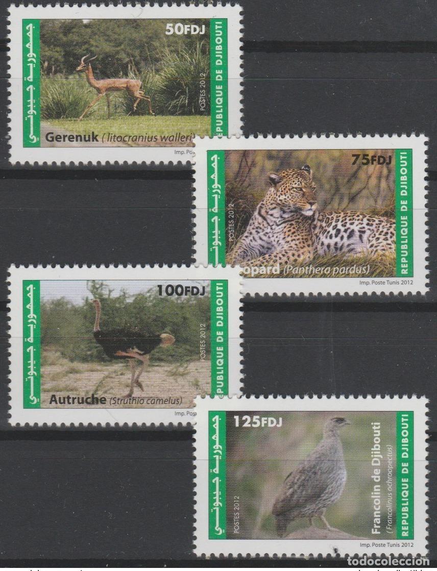 Sellos: Djibouti2012 Mi. 815 818 ** nueve MNH Fauna Leopardo Pantera Avestruz Ave