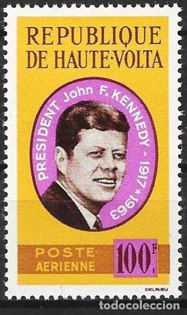 Sellos: Alto Volta 1964 - Mi 155 - YT A 19 - John Fitzgerald Kennedy - MNH** ( A&eacute;reo )