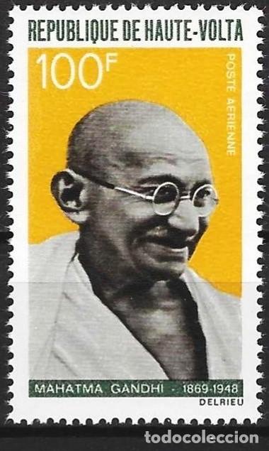 Sellos: Alto Volta 1968 - Mi 253 - YT A 61 - Mahatma Gandhi - MNH** ( A&eacute;reo )