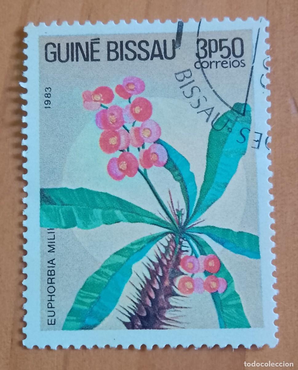 Sellos: GUINEA BISSEAU - V/F 3P50 - A&Ntilde;O 1983 - FLOR, FLORA, PLANTA: EUPHORBIA MILII