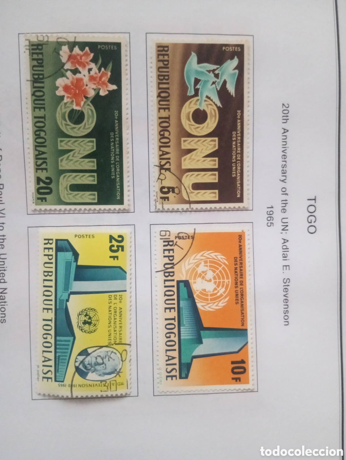 Sellos: TOGO, 1965, ANIVERSARIO DE LA ONU
