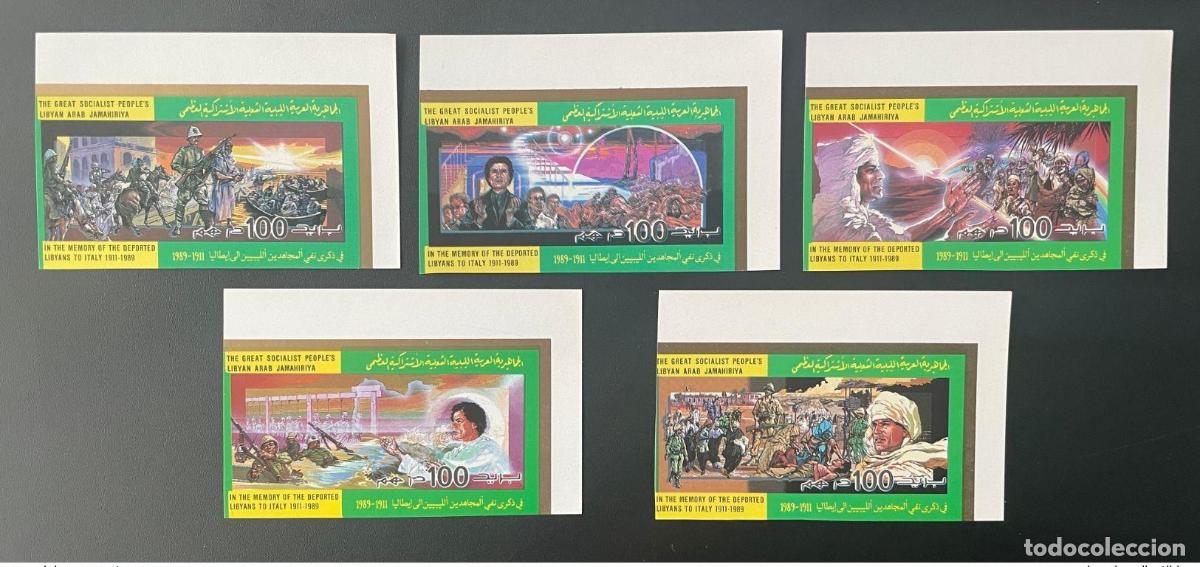 Sellos: Libia 1989 Mi. 1822-1826 IMPERF ND Caballos Botes Memoria de los deportados