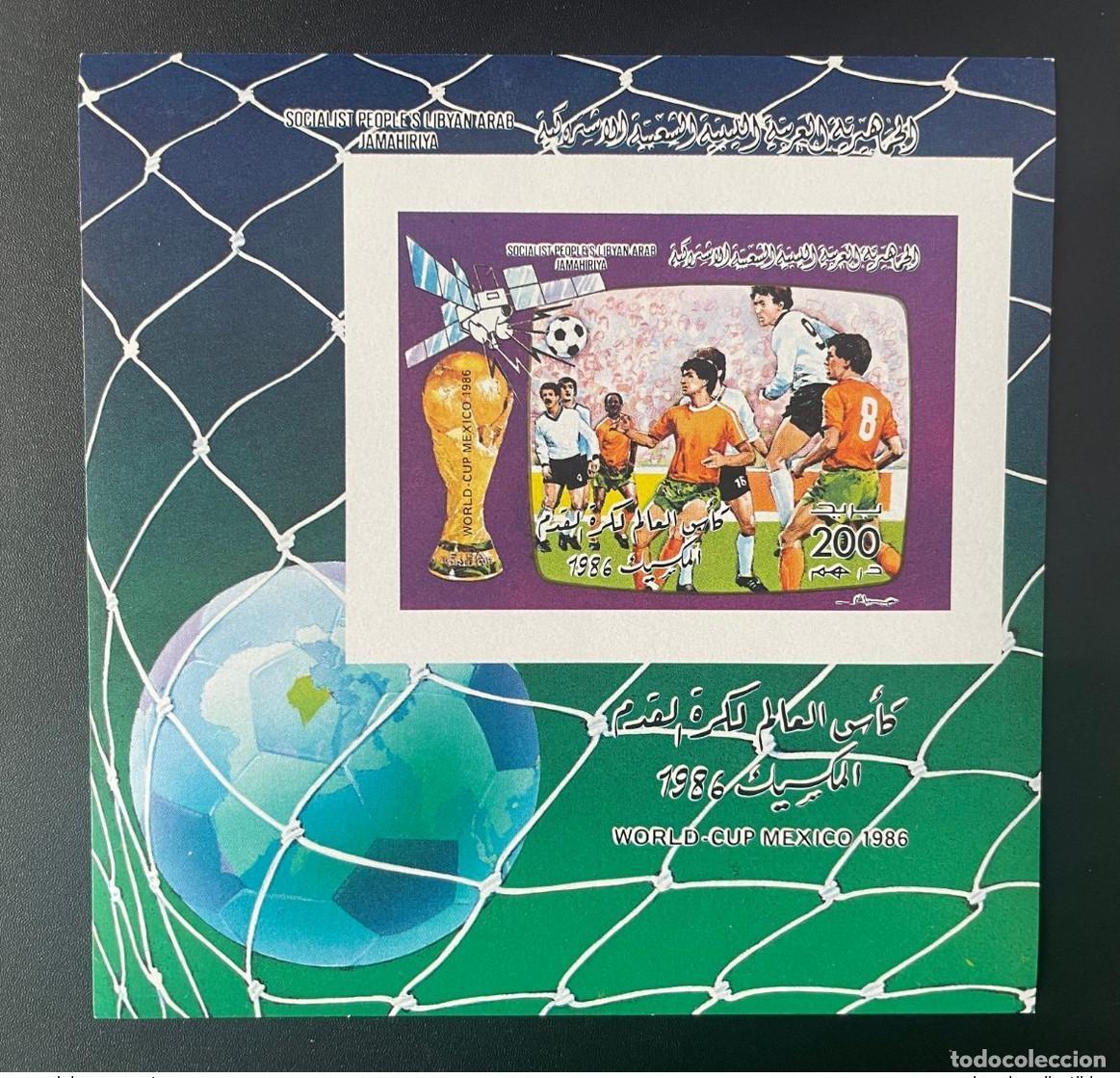 Stamps: Libia 1986 Mi. Bl. 106 IMPERF ND Copa Mundial FIFA M&eacute;xico F&uacute;tbol