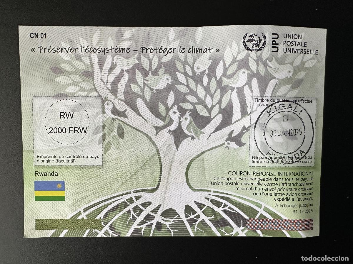 Sellos: Uni&oacute;n Postal de la UPU Ruanda Preservar el ecosistema proteger clima Abiy&aacute;n CUP&Oacute;N IRC