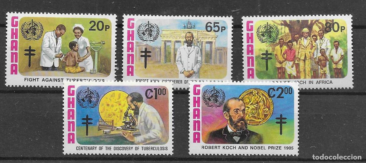 Sellos: Serie completa nueva de Ghana de 1982. Tema salud