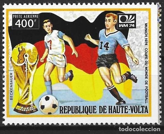 Sellos: Alto Volta 1974 - Mi 503 - YT BF 5Q - Copa del mundo de F&uacute;tbol in Alemania - MNH** ( A&eacute;reo )
