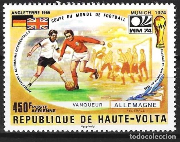 Sellos: Alto Volta 1974 - Mi 530 - YT BF 5Y - Copa del mundo de F&uacute;tbol in Alemania - MNH** ( A&eacute;reo )