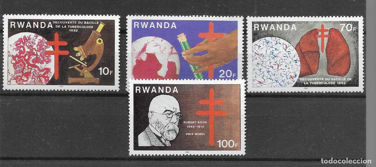 Sellos: Serie completa nueva de Rwanda de 1982. Tema salud