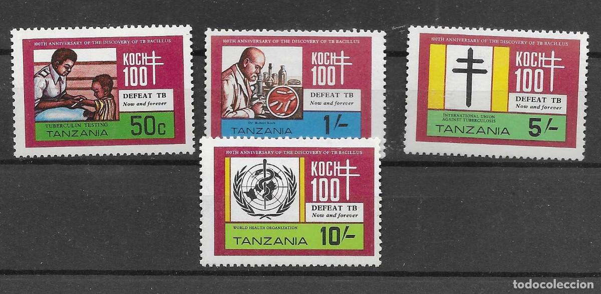 Sellos: Serie completa nueva de Tanzania de 1982. Tema salud