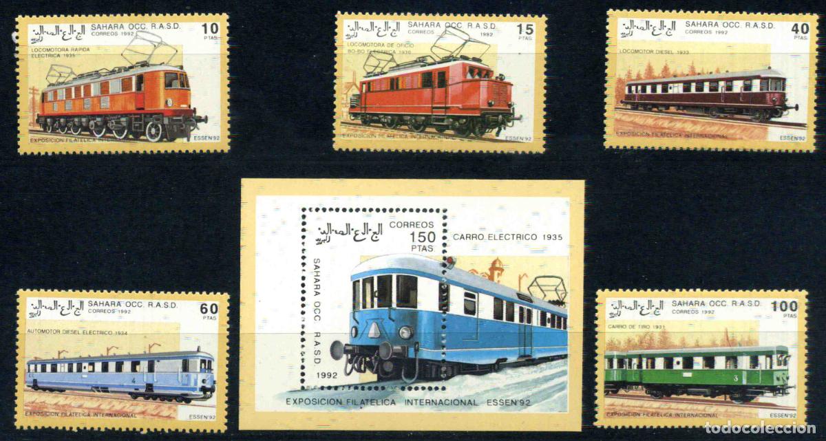 Sellos: RASD - Sahara Occ. 1992 Exposici&oacute;n filat&eacute;lica de Essen Ferrocarriles (nuevos)