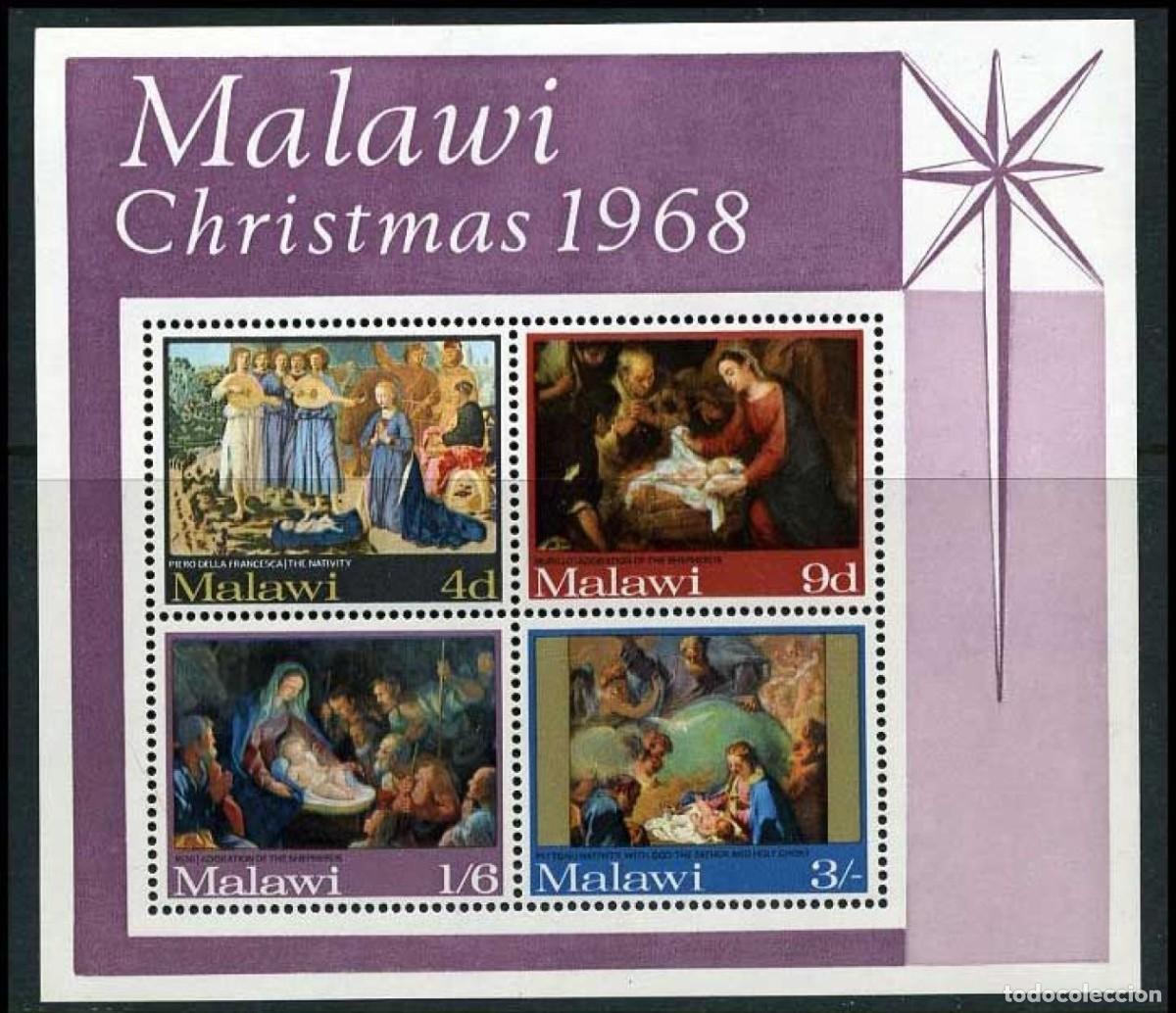 Sellos: MALAWI 1968 SHEET MNH NAVIDAD CHRISTMAS NOEL NATALE