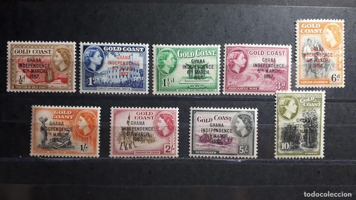 Sellos: GHANA BRIT&Aacute;NICA. A&ntilde;o 1957-8. **. YVERT 1/12. Falta 3A, 3B, 4A.