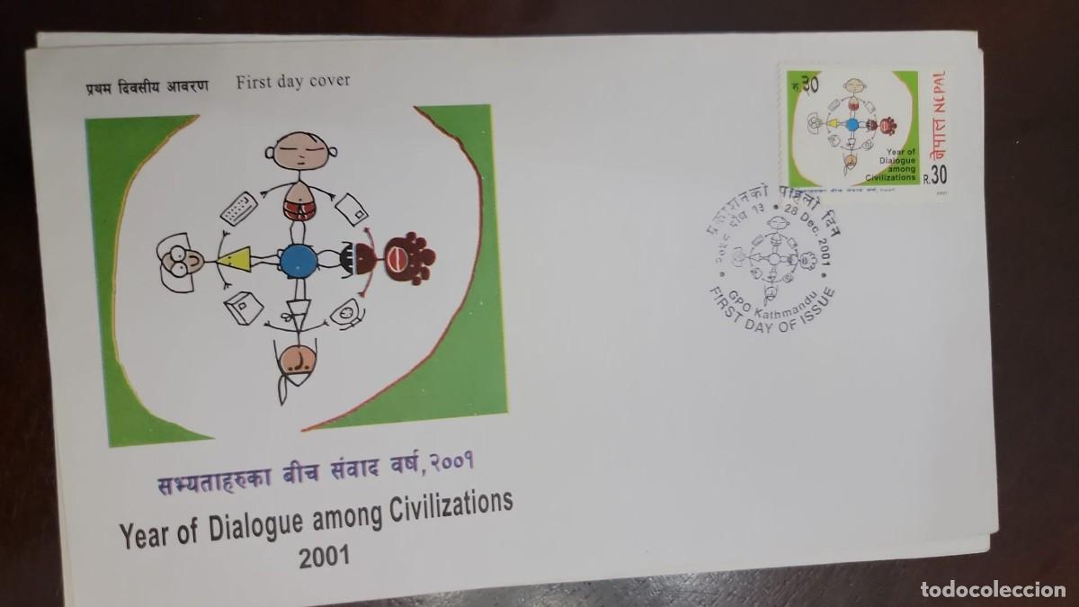Sellos: TS) 2001 NEPAL, FDC,WITH THE UNITED NATIONS YEAR OF DIALOGUE AMONG CIVILIZATIONS,VF.