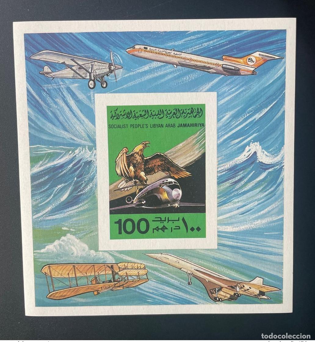 Timbres: Libia 1978 IMPERF ND Mi. Bl. 36 B Aeronave de los hermanos Wright Eagle Concorde Alder