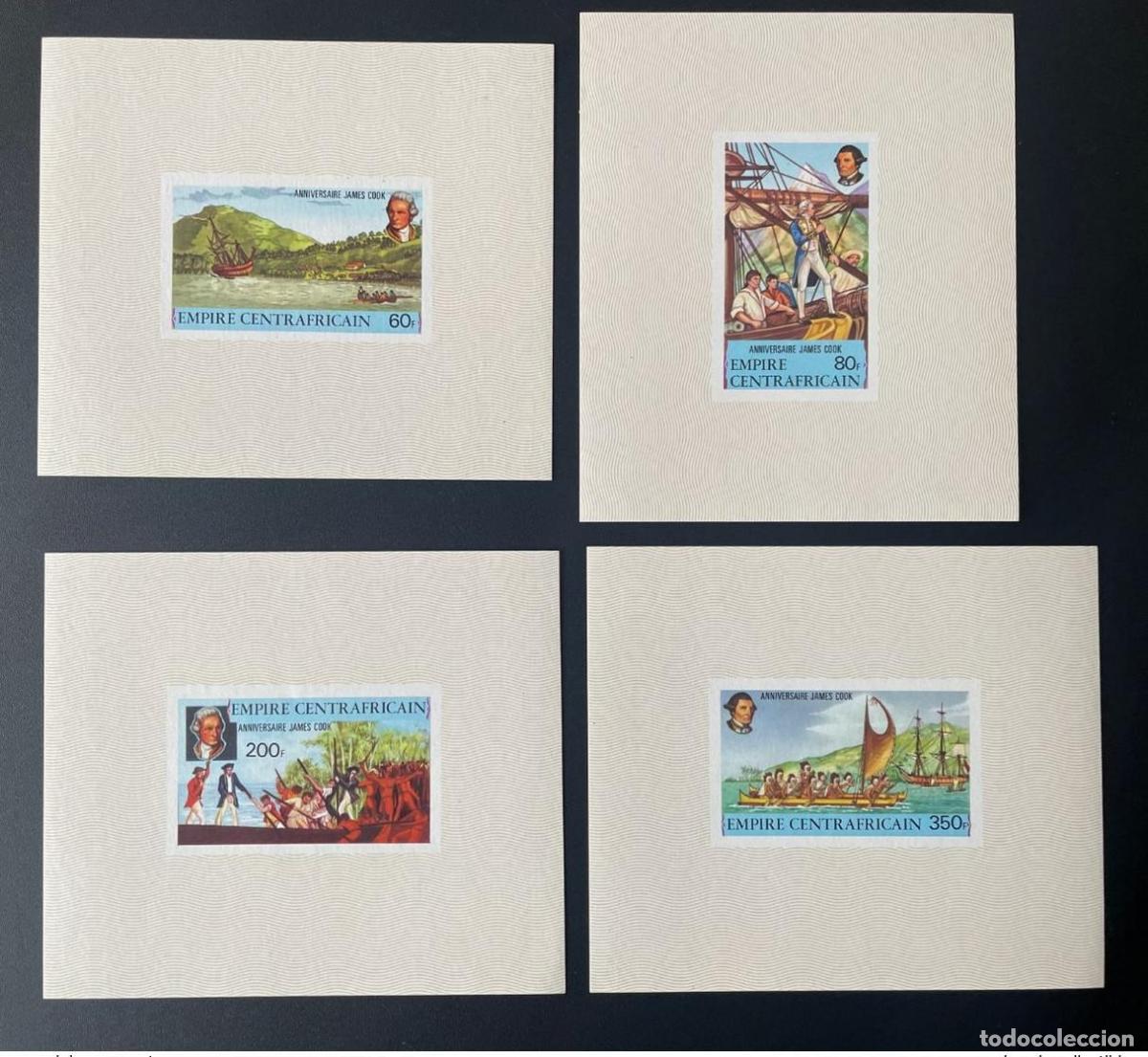Stamps: Rep&uacute;blica Centroafricana 1978 Mi. 555 - 558 Evento de lujo Aniversario James Cook Boat