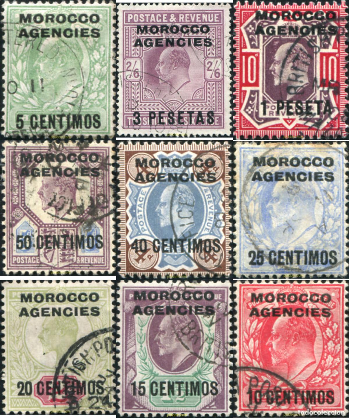 Sellos: 778664 USED MARRUECOS Agencia Britanica 1907 SELLOS DE GRAN BRETA&Ntilde;A DEL 1902 ( EDUARDO VII ) SOBRE