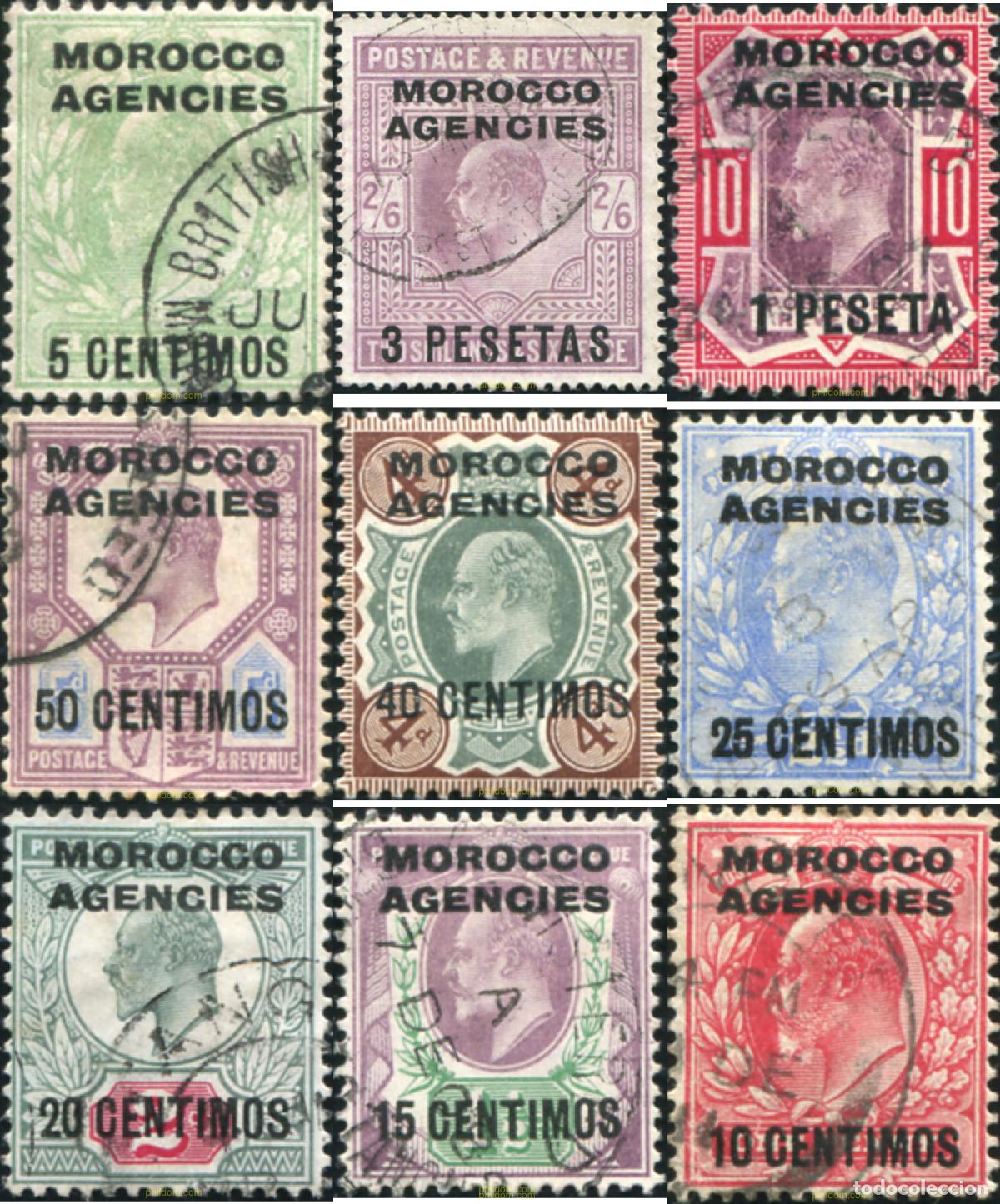 Sellos: 778660 USED MARRUECOS Agencia Britanica 1907 SELLOS DE GRAN BRETA&Ntilde;A DEL 1902 ( EDUARDO VII ) SOBRE