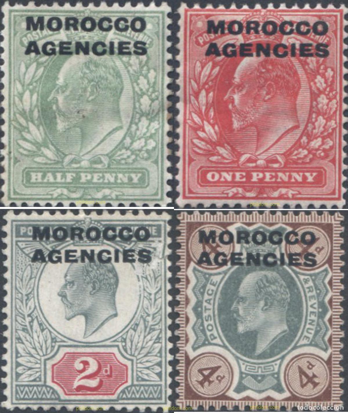 Sellos: 654796 HINGED MARRUECOS Agencia Britanica 1907 SELLOS DE GRAN BRETA&Ntilde;A DE 1902-04, SOBRECARGADOS