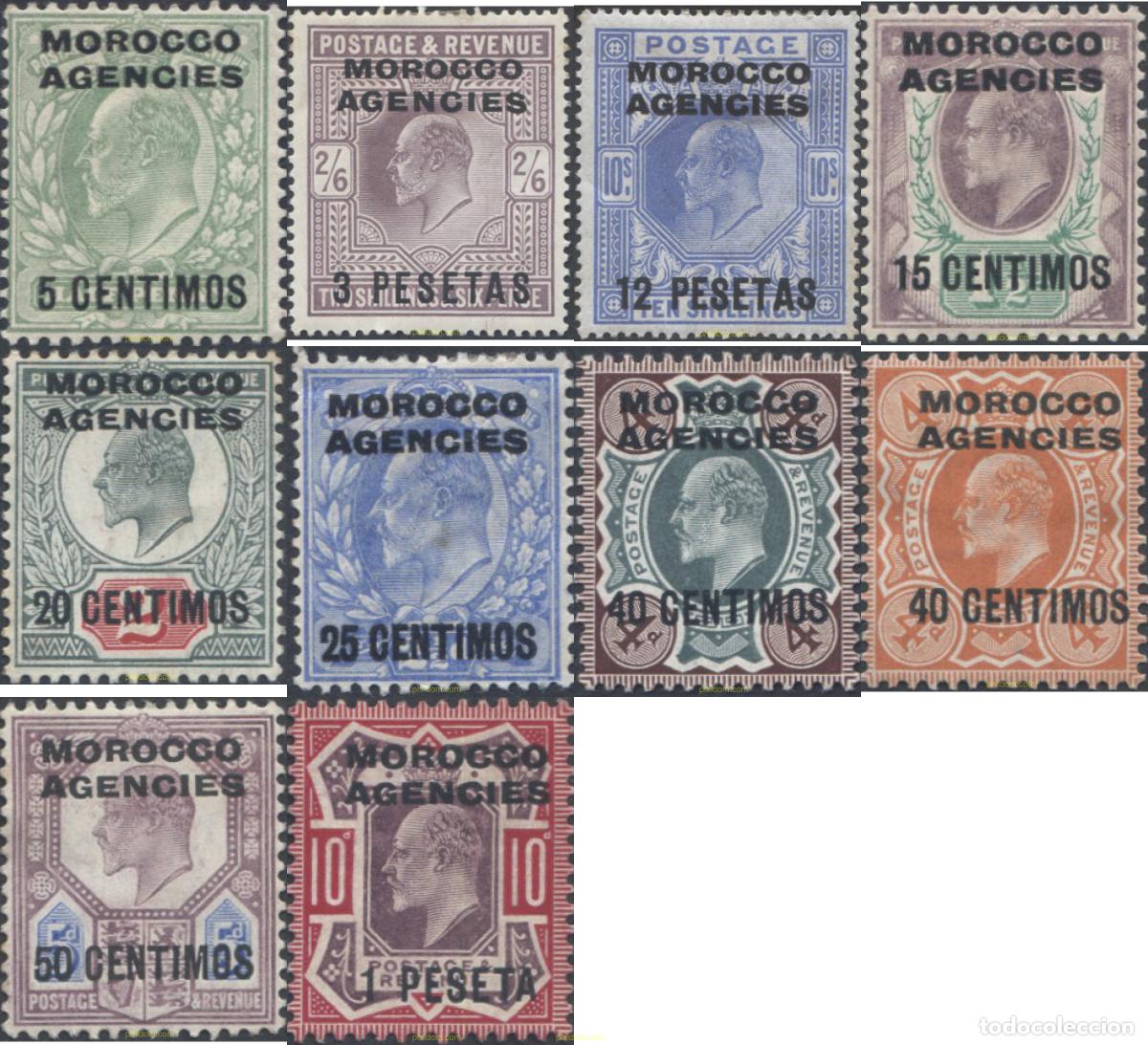 Sellos: 654679 HINGED MARRUECOS Agencia Britanica 1907 SELLOS DE GRAN BRETA&Ntilde;A DEL 1902 ( EDUARDO VII ) SOB