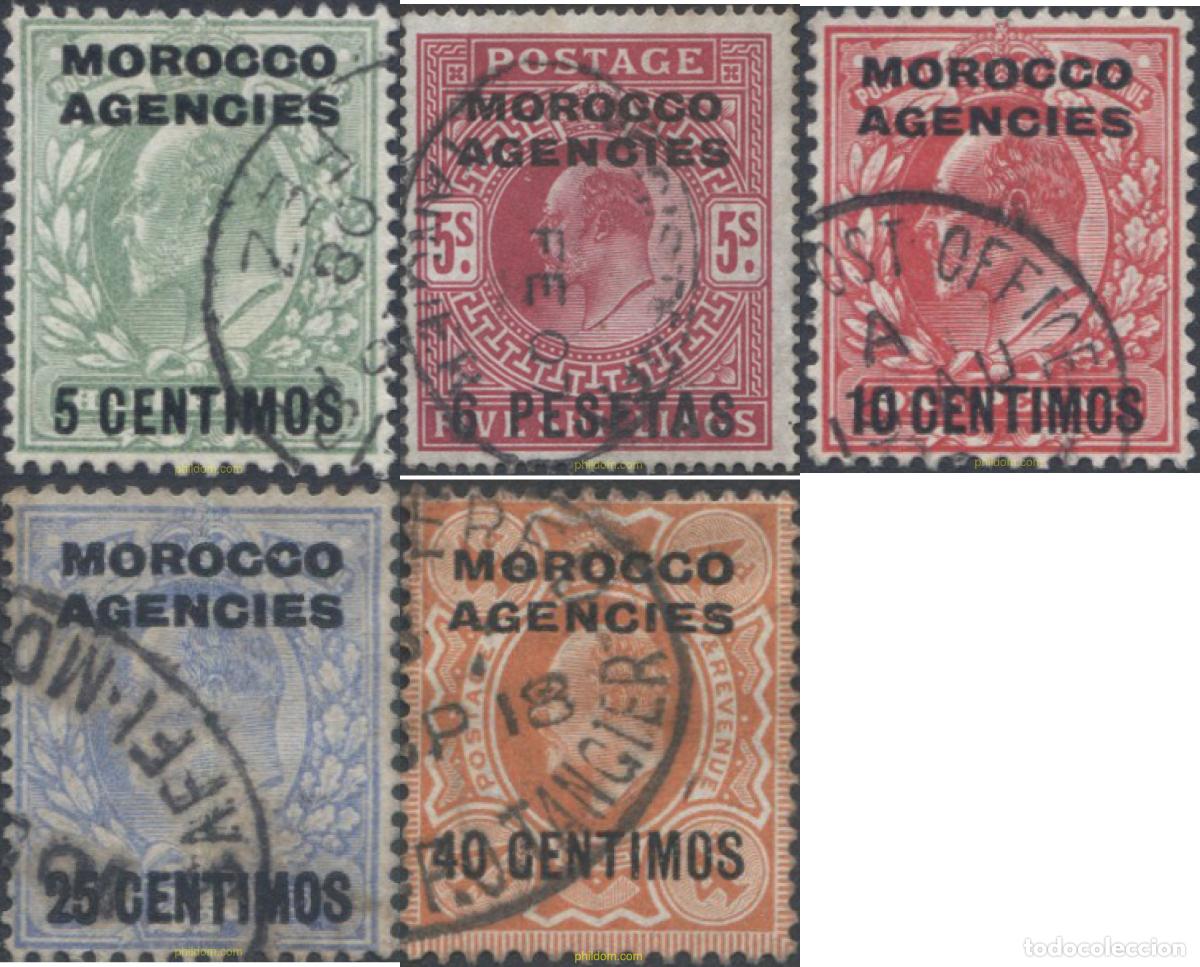 Sellos: 654680 USED MARRUECOS Agencia Britanica 1907 SELLOS DE GRAN BRETA&Ntilde;A DEL 1902 ( EDUARDO VII ) SOBRE