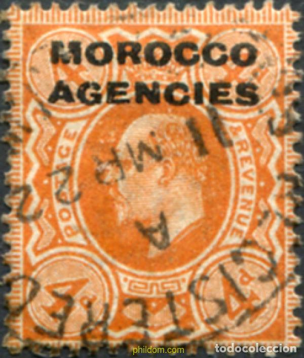 Sellos: 778323 USED MARRUECOS Agencia Britanica 1912 SELLOS DE GRAN BRETA&Ntilde;A DEL 1909, SOBRECARGADOS