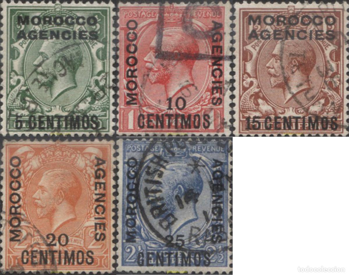 Sellos: 654686 USED MARRUECOS Agencia Britanica 1914 SELLOS DE GRAN BRETA&Ntilde;A DEL 1912, SOBRECARGADOS