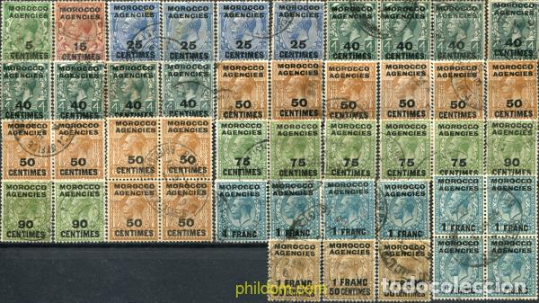 Sellos: 778803 USED MARRUECOS Agencia Britanica 1925 SELLOS DE GRAN BRETA&Ntilde;A DE 1924 SOBRECARGADOS -ZONA FR