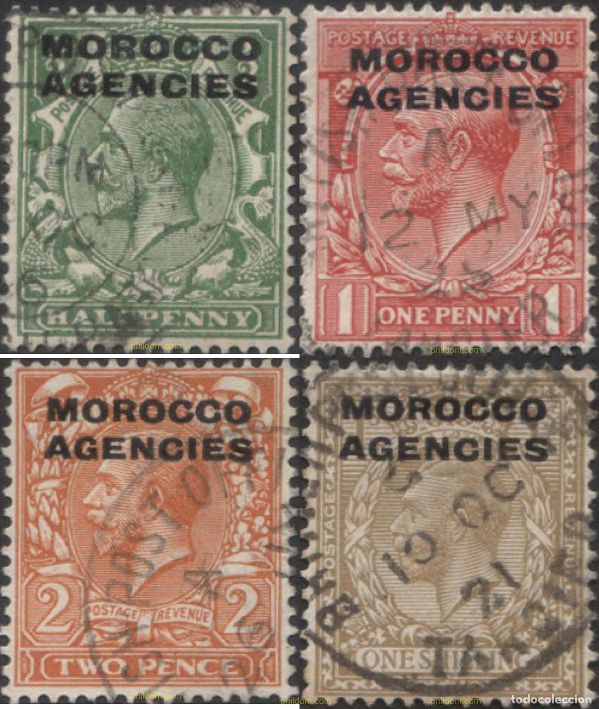 Sellos: 654806 USED MARRUECOS Agencia Britanica 1914 SELLOS DE GRAN BRETA&Ntilde;A DEL 1912, SOBRECARGADOS