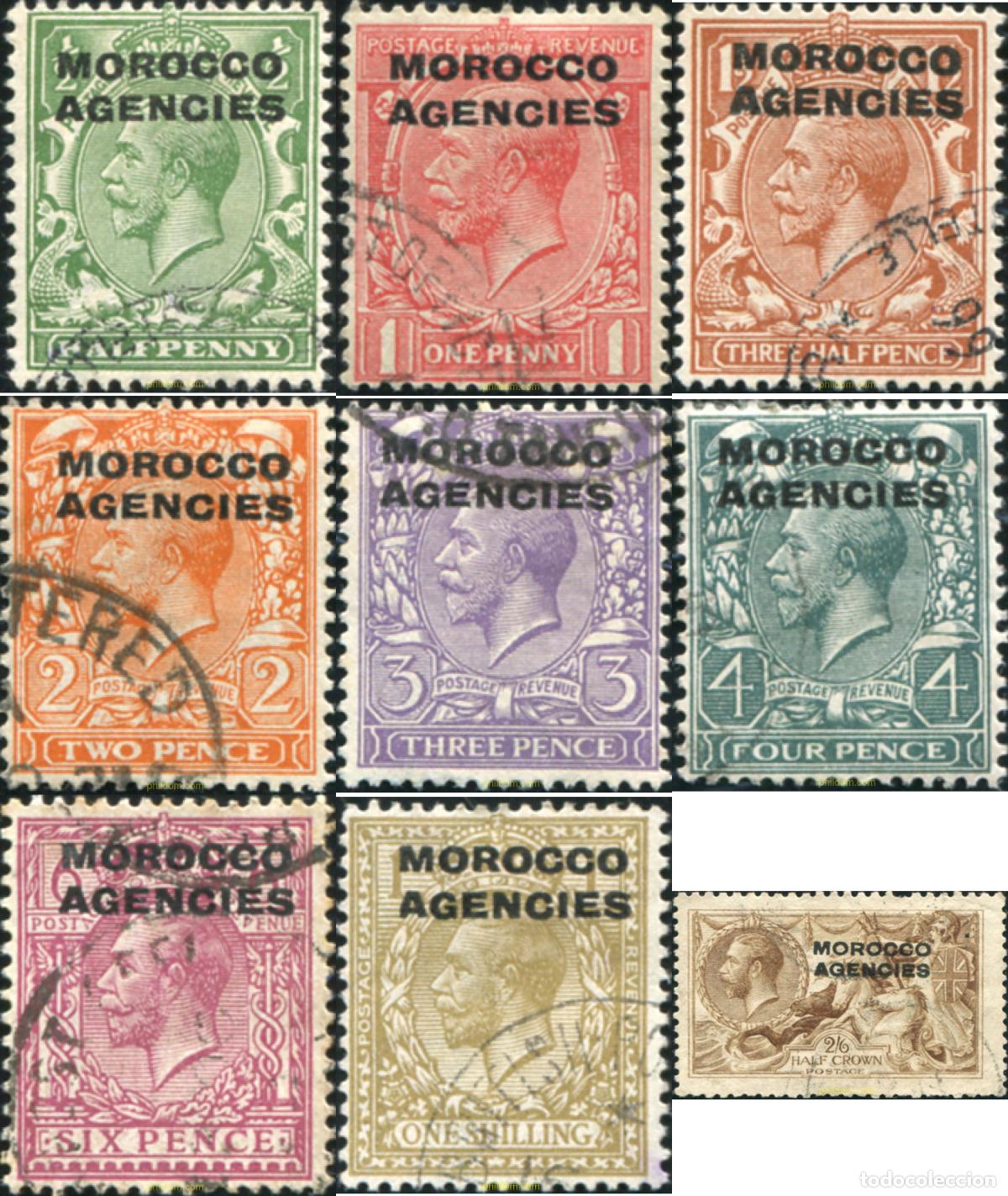 Sellos: 778335 USED MARRUECOS Agencia Britanica 1914 SELLOS DE GRAN BRETA&Ntilde;A DEL 1912, SOBRECARGADOS