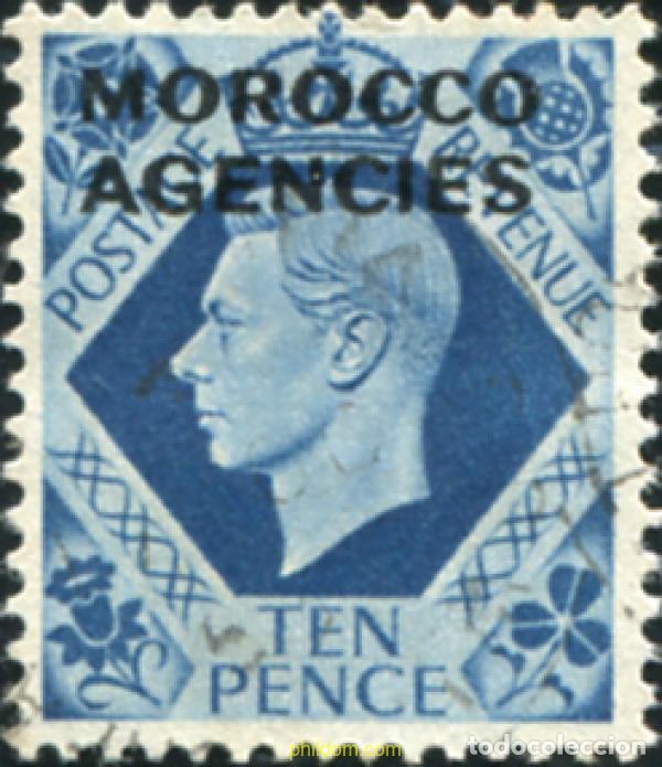Sellos: 778632 USED MARRUECOS Agencia Britanica 1949 SELLOS DE GRAN BRETA&ntilde;A DE 1937-47 SOBRECARGADOS