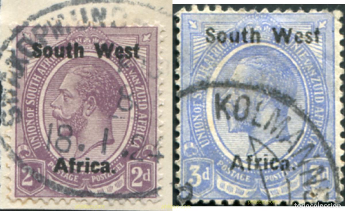Sellos: 794456 USED SUR OESTE AFRICANO 1923 SELLOS DE AFRICA DEL SUD DE 1913-22 SOBRECARGADOS