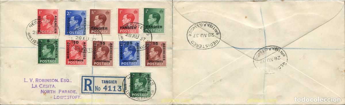 Sellos: 778627 USED MARRUECOS Agencia Britanica 1936 SERIE BASICA