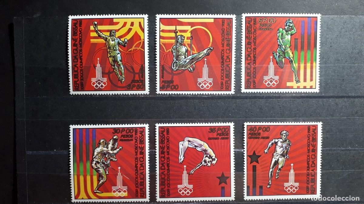 Sellos: GUINEA BISSAU. A&Ntilde;O 1980. **. YVERT 126/9. A&eacute;reo 60/1
