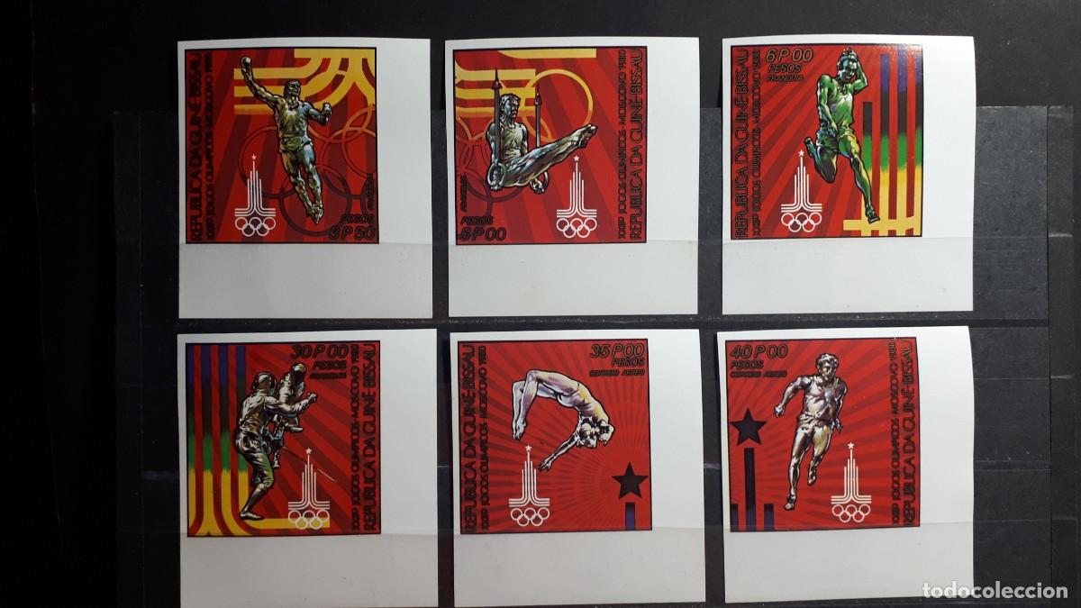 Sellos: GUINEA BISSAU. A&Ntilde;O 1980. **. YVERT 126/9. A&eacute;reo 60/1 Sin dentar