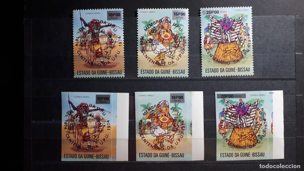 Sellos: GUINEA BISSAU. A&Ntilde;O 1976. **. YVERT A&eacute;reo 6/8. Dentado y sin dentar