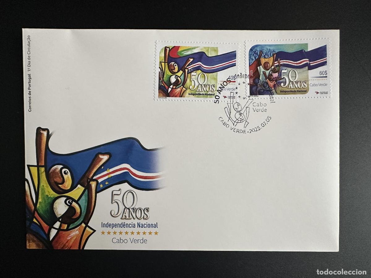 Timbres: Cabo Verde 2025 Mi.? FDC (Portugal) 50 a&ntilde;os de independencia nacional conjunta