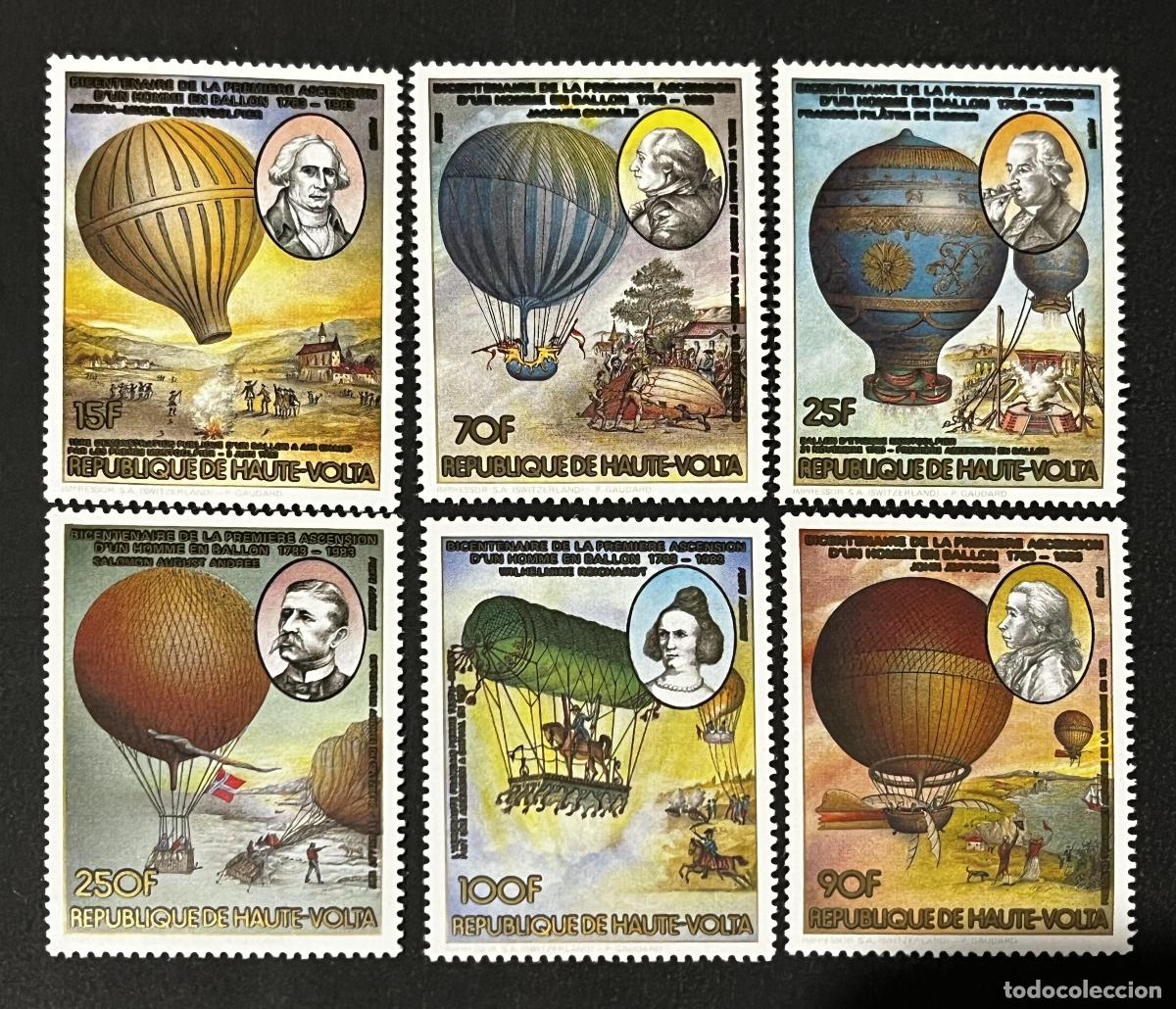Sellos: Alto Volta 1983 Mi. 884-887 bicentenario ascensi&oacute;n globo Montgolfier
