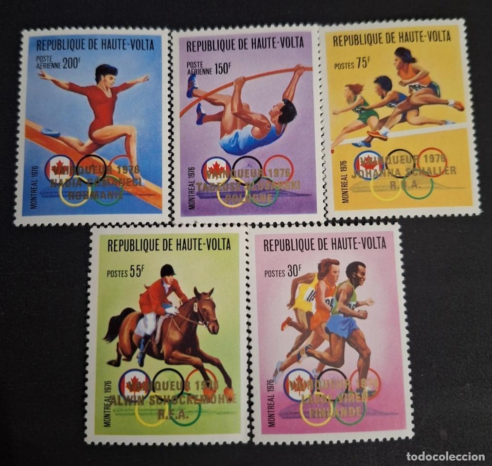 Sellos: Alto Volta 1976 Mi. 653-657 sobrecargado JO Montreal ganadores