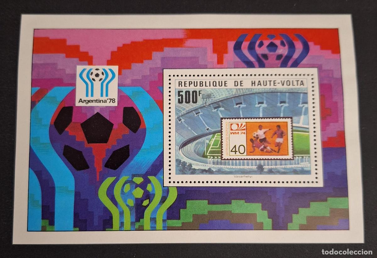 Sellos: Alto Volta 1978 Mi. Bl. 48 f&uacute;tbol Copa del Mundo Argentina 78