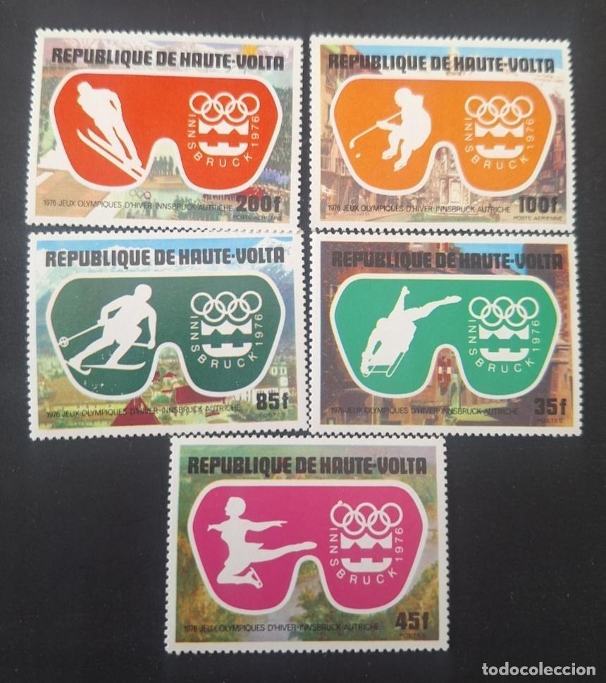 Sellos: Alto Volta 1976 Mi. 603-607 Juegos Ol&iacute;mpicos invierno Innsbruck esqu&iacute;